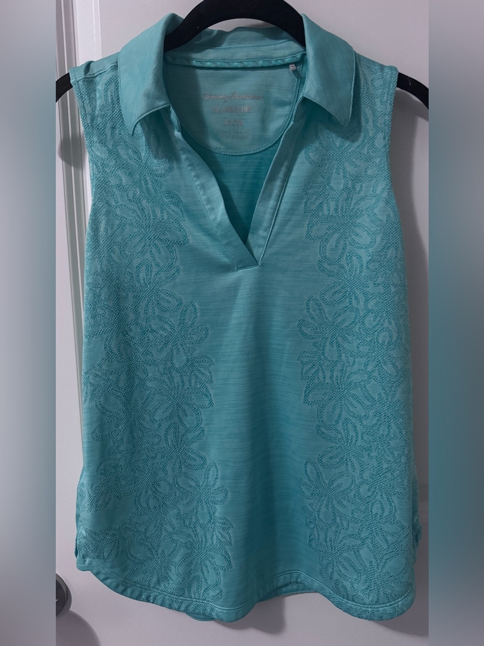 Tommy Bahama IslandZone Sleeveless Polo Tank —Shorebreak Blue color-XS